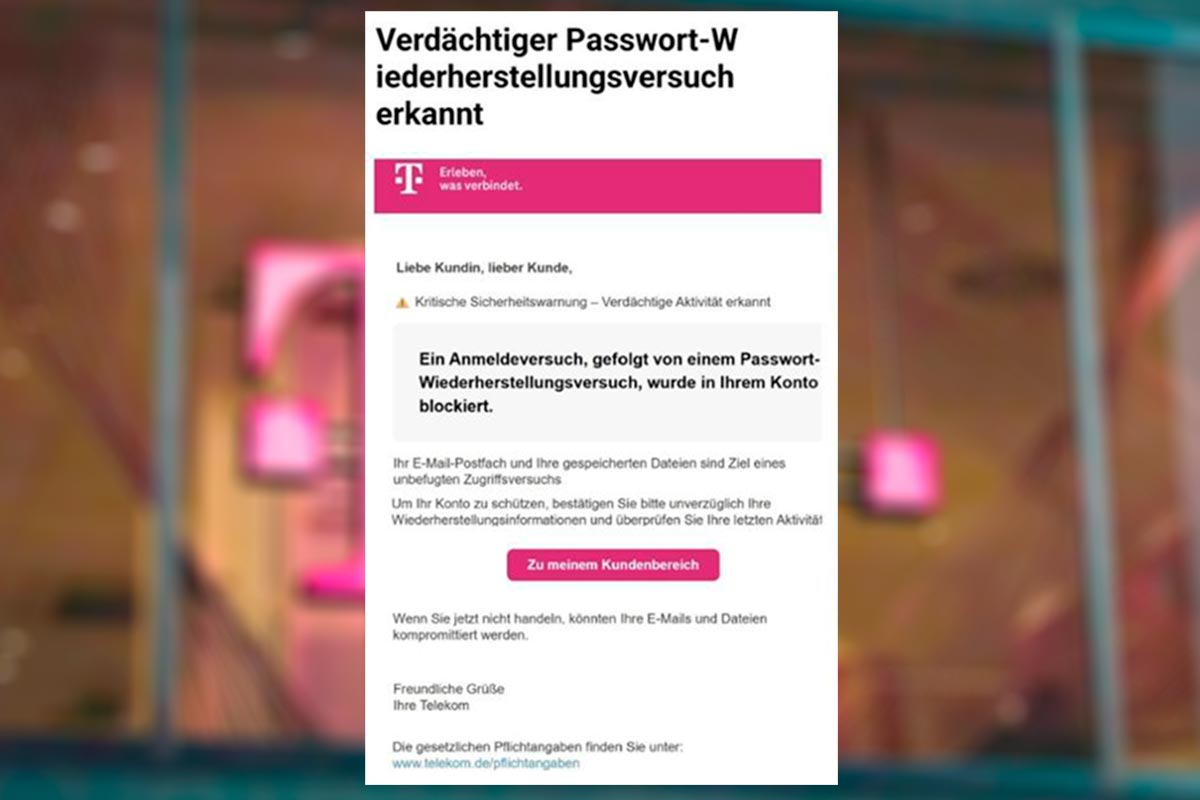 Мошенники рассылают поддельные письма от Telekom.