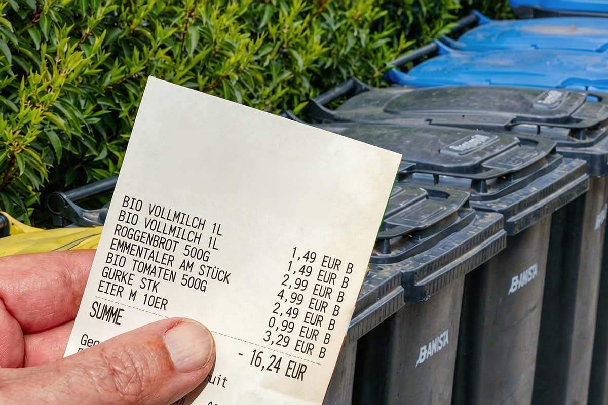 Куда выбрасывать кассовые чеки в Германии в 2026 году: ответ UBA. Фото: ausnews.de