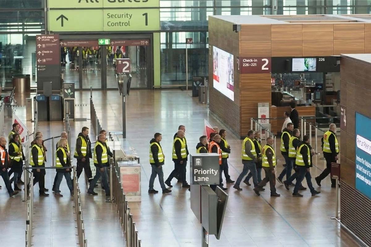 Забастовка в аэропорту Берлина 18 марта 2026 года. Фото: ausnews.de