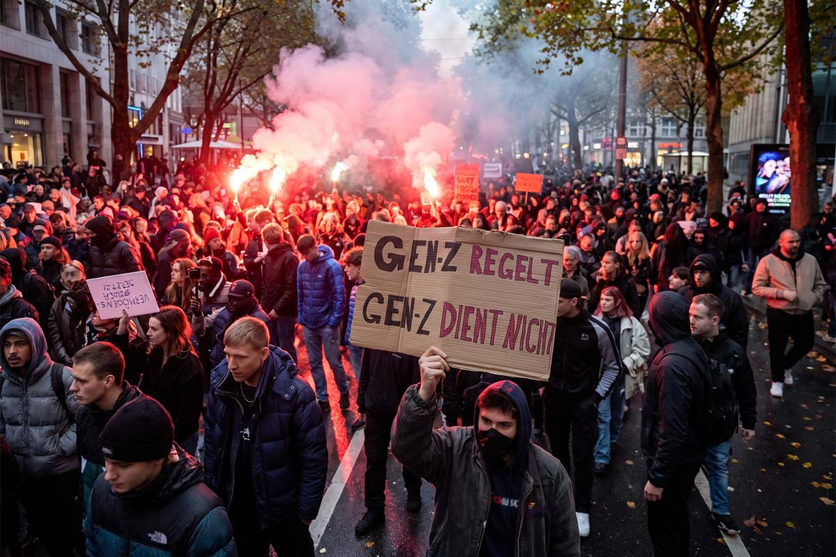 Поколение Z вышло на массовые протесты по всей Германии. Фото: ausnews.de